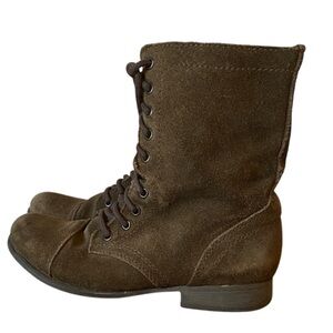 Steve Madden Troopa Brown Suede Combat Boots Size 7